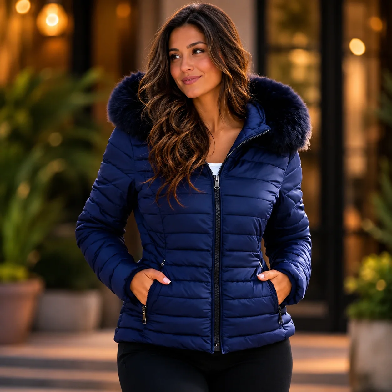 Jaqueta Feminina Puffer Forrada Impermeável Inverno - 3