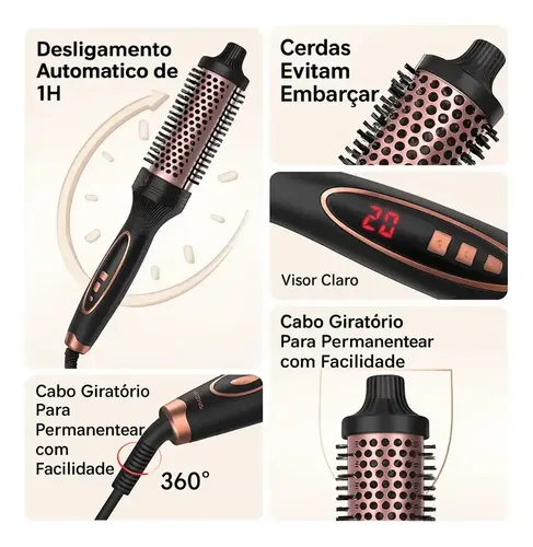 GOKOCO Modelador De Cabelo Portátil íons Negativos 9 Níveis De Temperatura Aquecimento Rápido 30s Para Cabelos Cacheado - 7