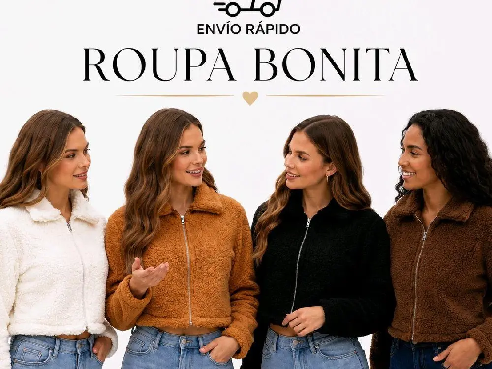 Casaco Teddy Feminino Pelúcia Sherpa com Zíper Fashion