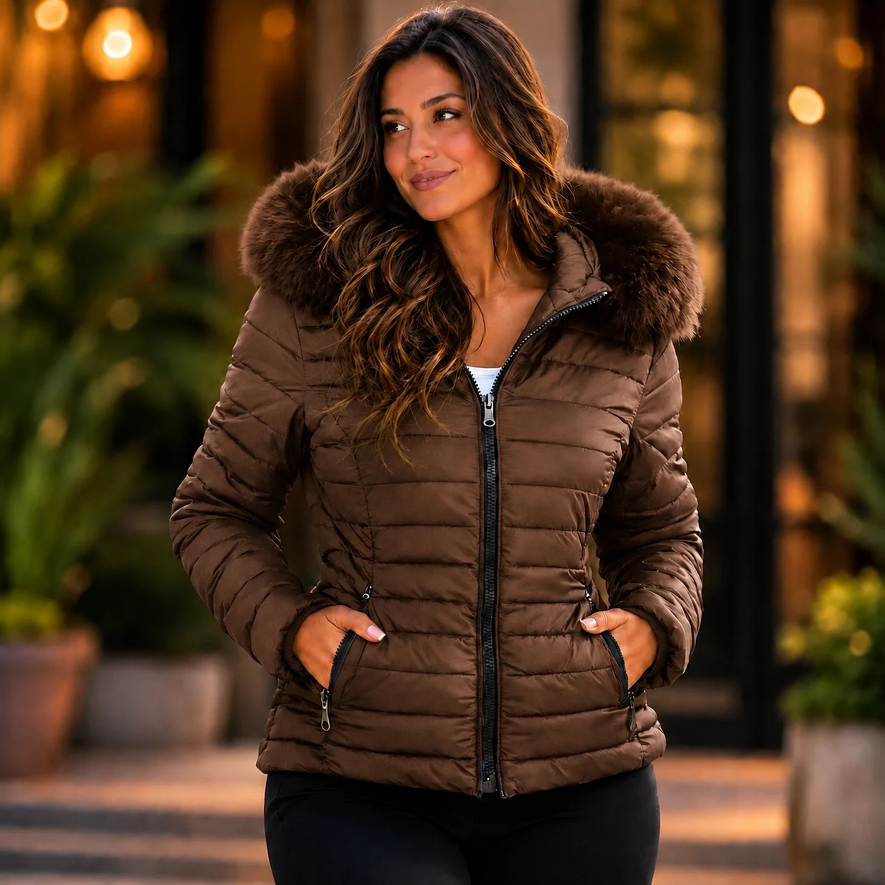 Jaqueta Feminina Puffer Forrada Impermeável Inverno - 4