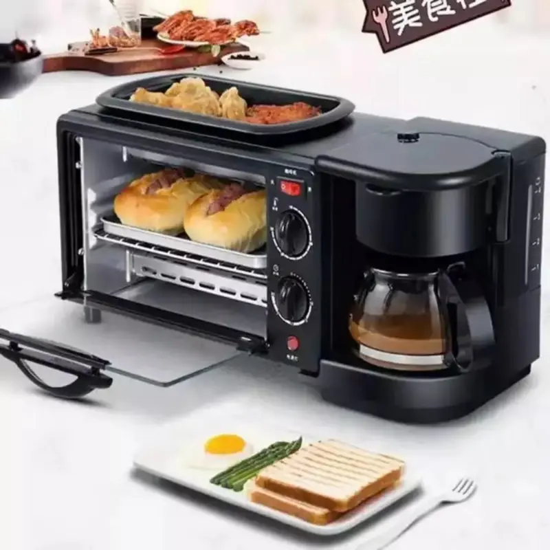 Forno Forninho Elétrico 3 Em 1 Cafeteira Grill Assadeira Café Da Manhã - 2