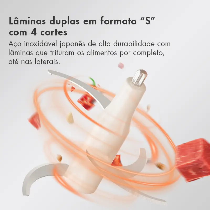 Gaabor Processador Multislice 300w, 4 lâminas, Recipiente de vidro (6mm) e capacidade 2L - 6