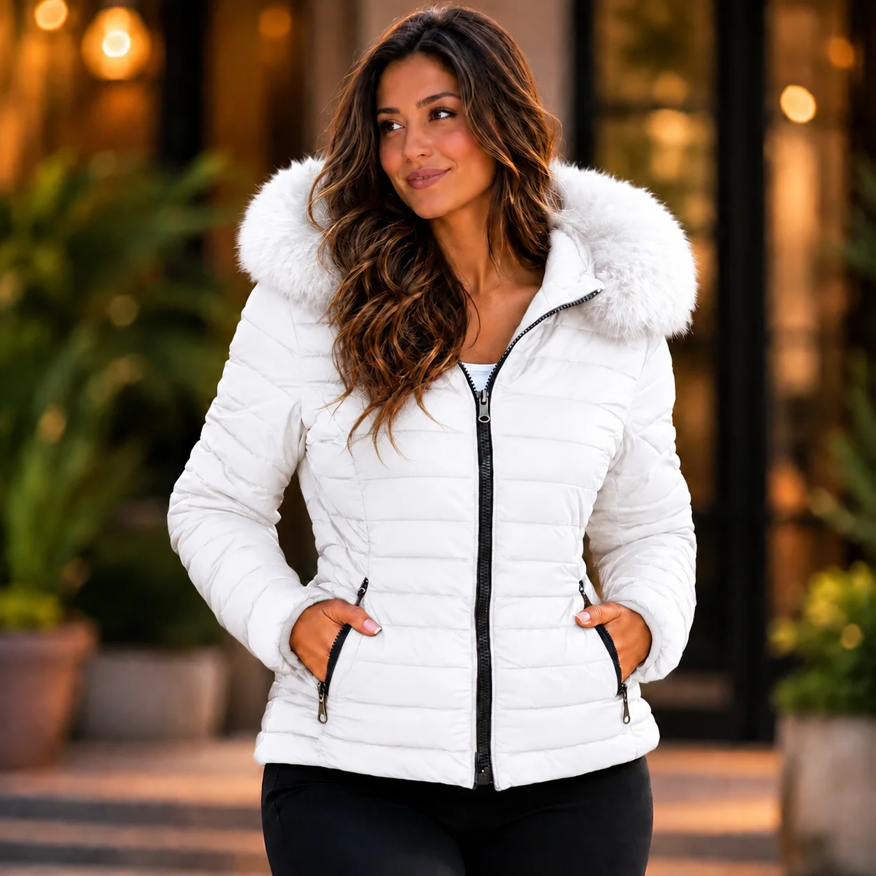 Jaqueta Feminina Puffer Forrada Impermeável Inverno - 9