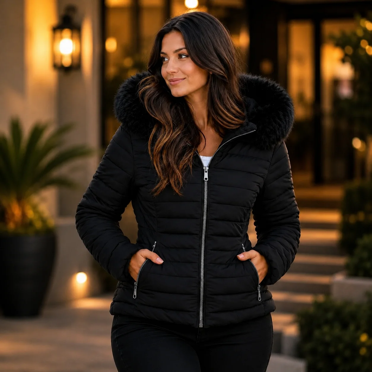 Jaqueta Feminina Puffer Forrada Impermeável Inverno - 2