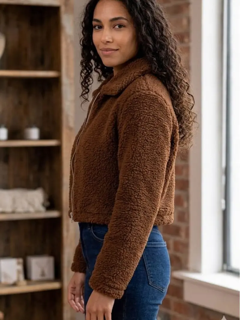 Casaco Teddy Feminino Pelúcia Sherpa com Zíper Fashion - 11