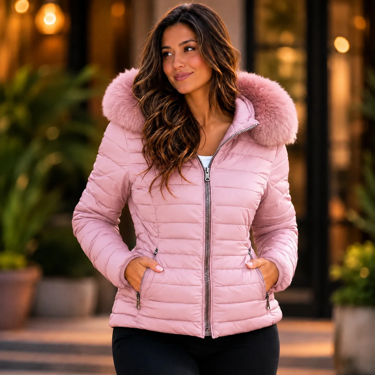 Jaqueta Feminina Puffer Forrada Impermeável Inverno - 6